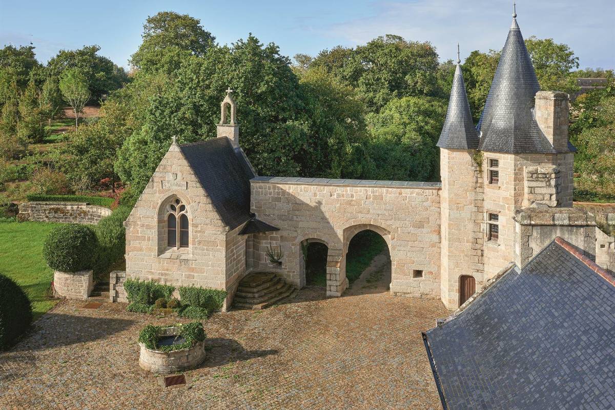 Modern day, small castle houses in Brittany