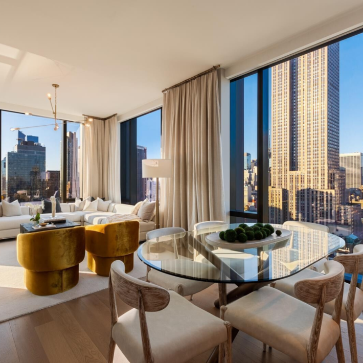 new high-end residence, a living room with floor to ceiling windows