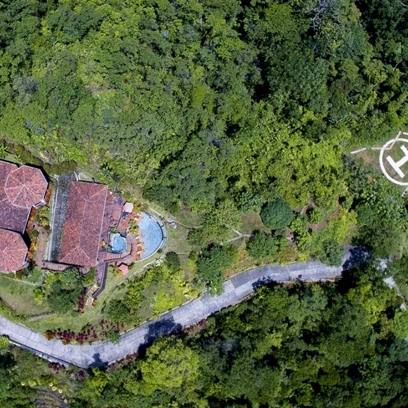 Aerial view of the helipad home in Coronado, Provincia de Cartago, Costa Rica (approx. US$13,000,000)
