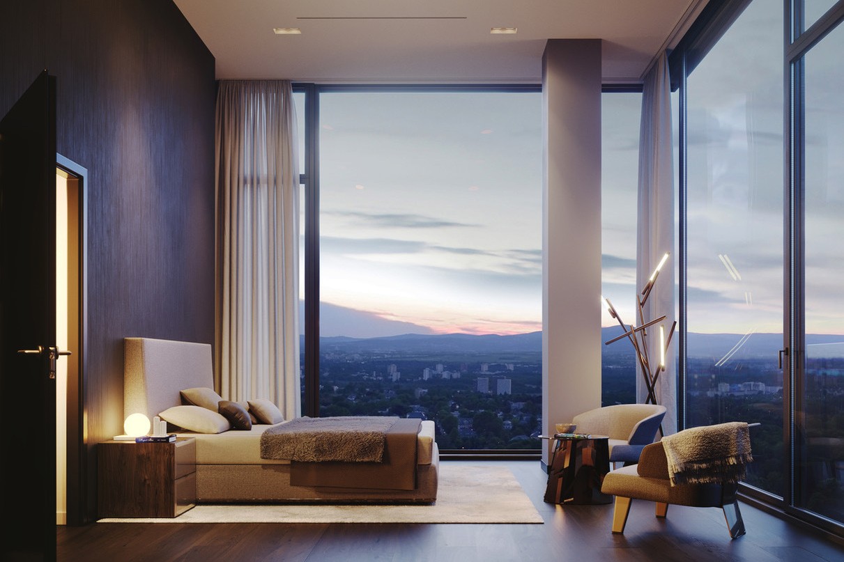 Buy property in Frankfurt: penthouse at 160 Park View, master bedroom