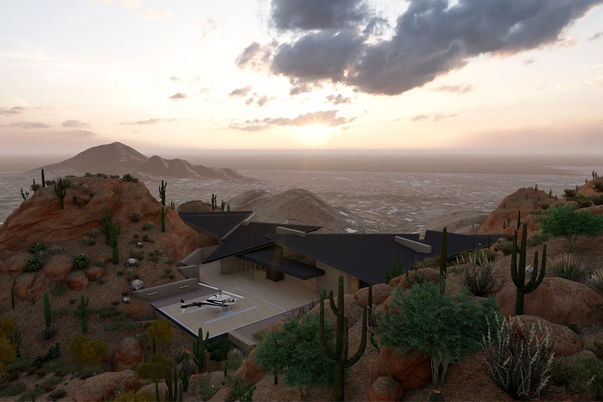 Modern desert architecture: golden select desert sand architectural stone wall tile