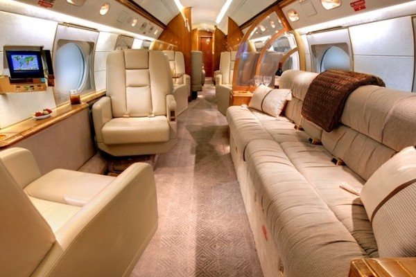 private 747 jet with a luxury bedroom
