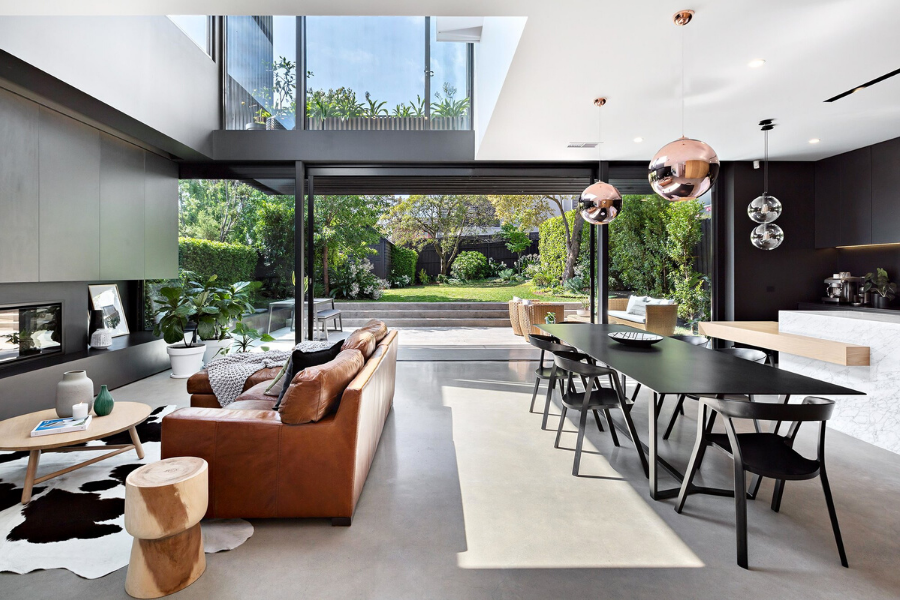 Elegant curtain ideas and wall panelling design for modern luxury living room
