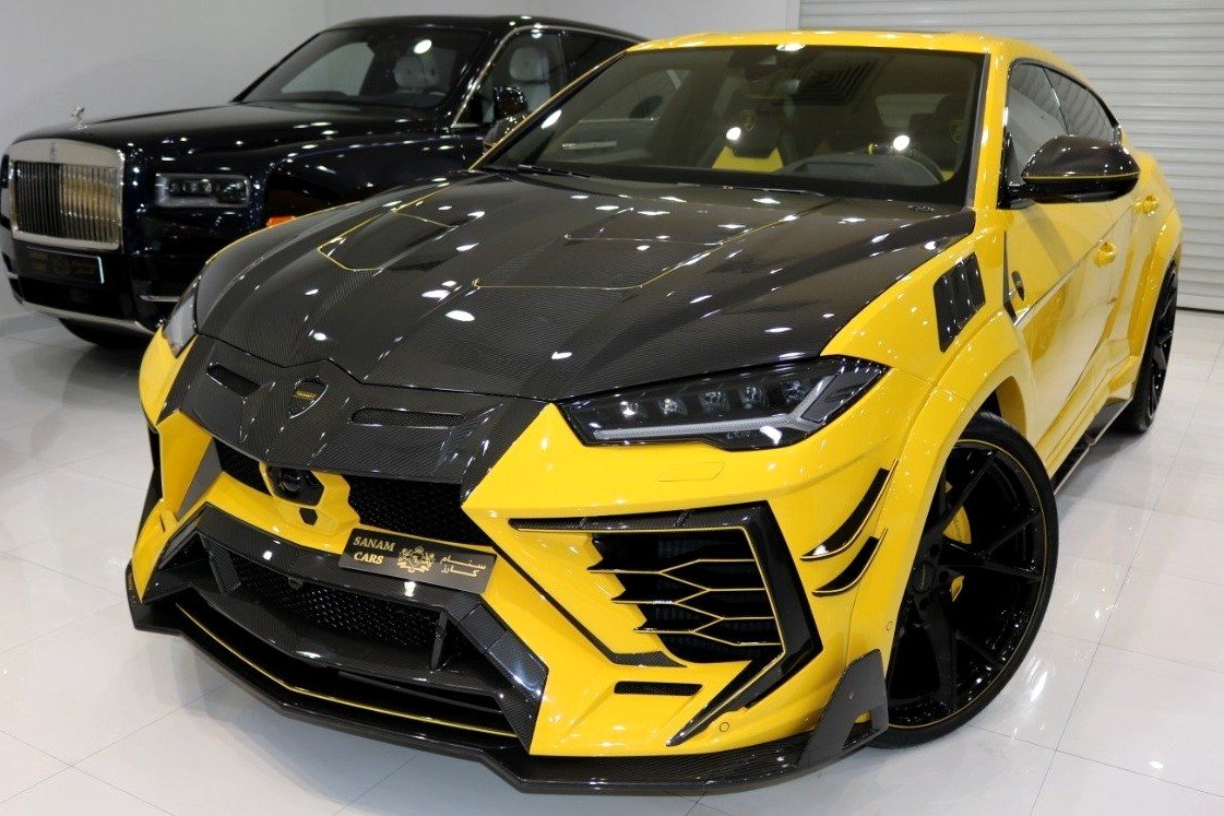 The most expensive new Lamborghini cars in black, red, gold, yellow color.