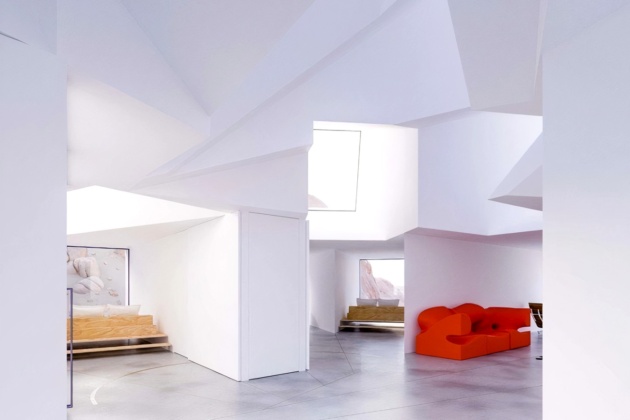 Futuristic mansion aesthetic and house interior design.