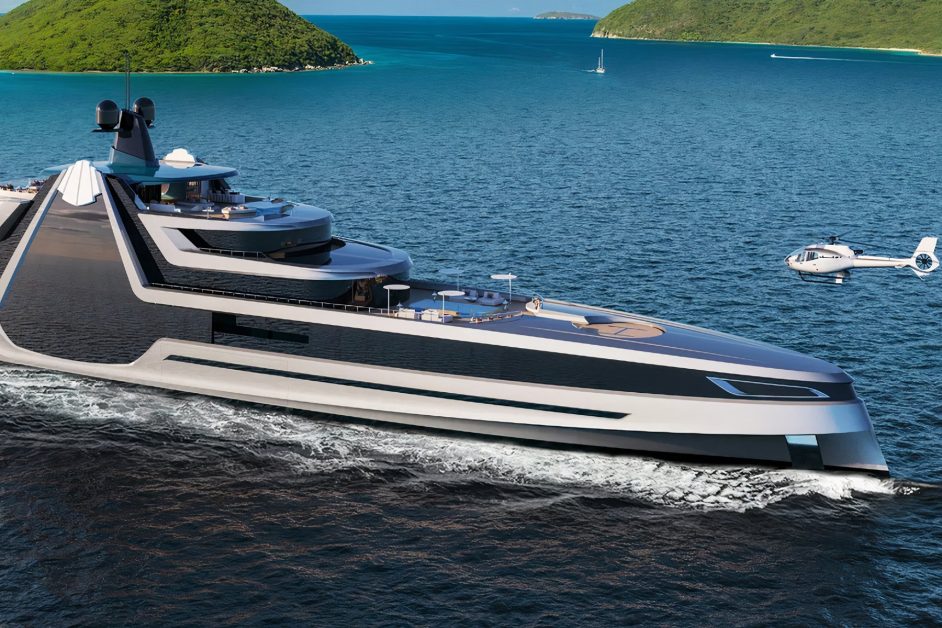 This new luxury superyacht features an onboard waterfall