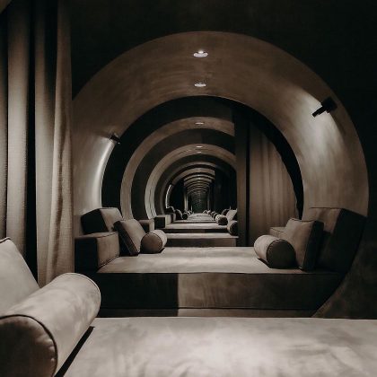 The facility’s soothing tones are conducive to relaxation