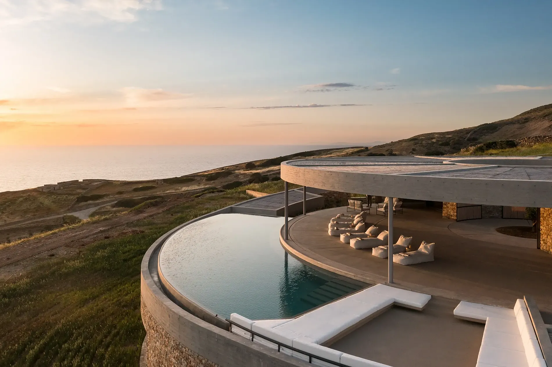 A Greek Island Retreat: Discover the $9.3 Million Circular Villa Blending Seamlessly with the Landscape