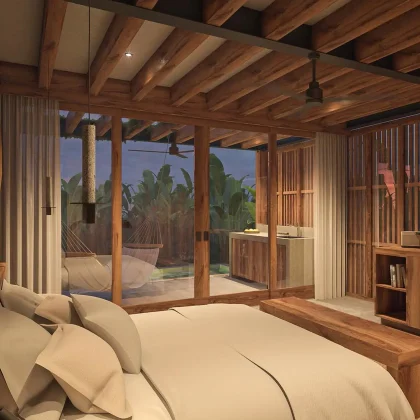 Wooden interiors homage airy Japanese design