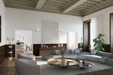 Palazzo Raggi: Turnkey Penthouse with Aristocratic Flair and Panoramic Terrace  for Sale in Rome